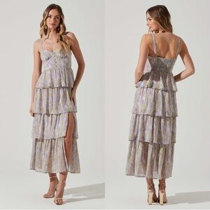 NEW ASTR the Label Midsummer Dress Lavender Multi Floral Size Medium